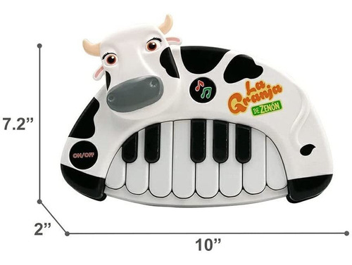 La Granja De Zenón Piano Musical Vaca Lola Interactivo Color Blanco