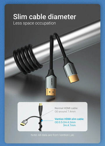 Hdmi 2.0 Cable Delgado 4k Pvc Slim Ps4 Flexible Pvc 3d (2m)