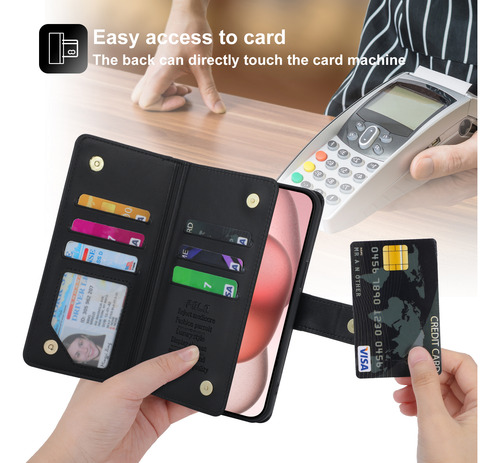 Funda Para Teléfono Google Series, Cartera Con Solapa, Tarjetero Y Correa Para La Muñeca