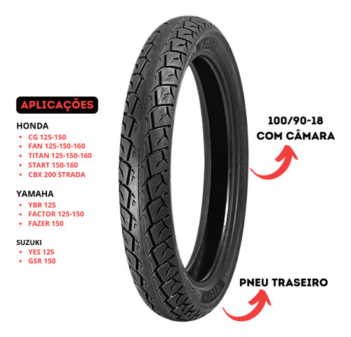 Pneu Levorin 100/90-18 Matrix Levorin Com Câmara - Traseiro