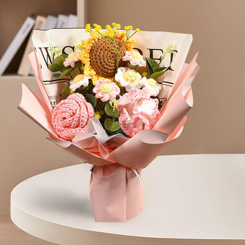 Aplicável A Ramo De Flores De Ganchillo Para Regalar,