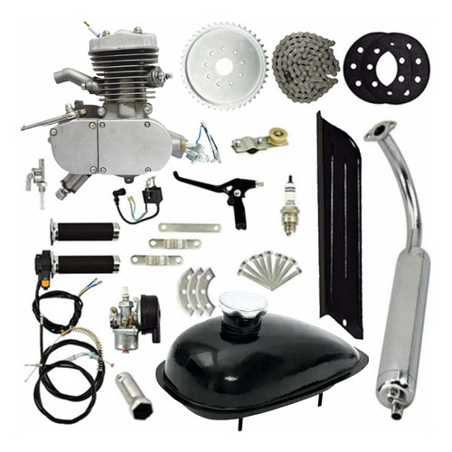 Motor De Bike -  Motorizada 100cc Kit Completo - Prata!!!