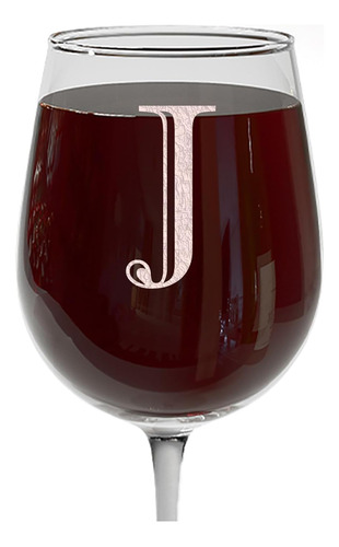 Monograma Grabado 16 Oz Copa De Vino Tallo (letra J) - ...