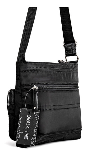 Imagen 4 de 6 de Carteras Bandoleras Mujer Bolsillos Negras Queens Nylon