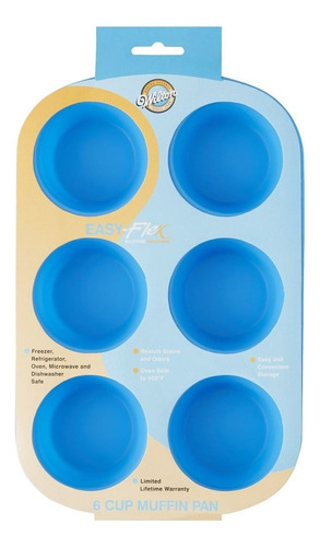 Molde Para Hornear - Cupcakes - 6 Cavidades Easyflex Color Azul