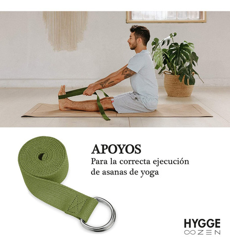 Imagen 7 de 10 de Cinturón Yoga Cinto Fitness Pilates Estiramiento 2,5 Metros