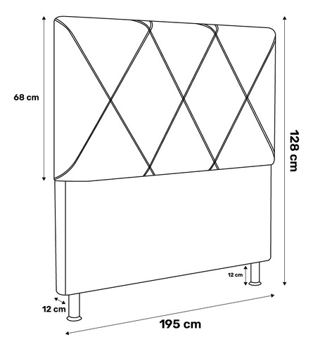 Cabeceira Cama Box Casal King Size Mel 195cm Corino Branco