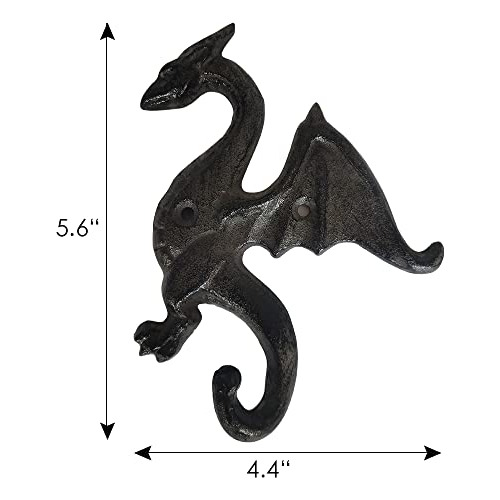 Dragon Vintage Cast Iron Hooks Hangers For Wall Hanging...