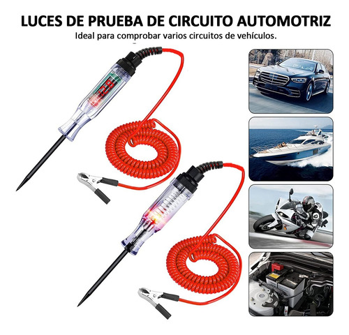 2pcs Probador De Corriente Automotriz Bolígrafo 6v-12v-24v