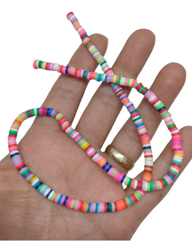 Kit Fio Disquinho Fimo Borracha Pulseira Colar (1000 Peças)