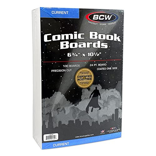 Bcw Supplies - Tablas De Comic De Tamaño Actual - Blanco - B