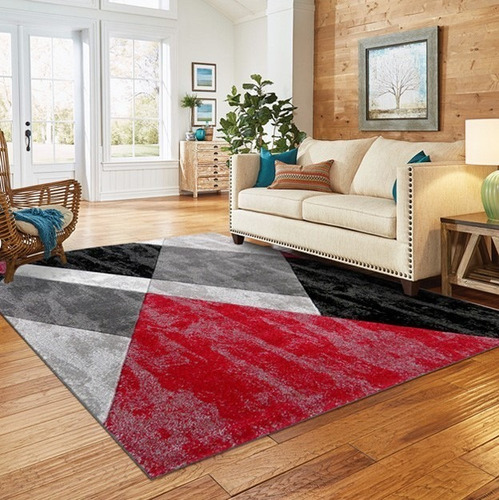 Alfombra 150x200 Frise Red Decorativa Oferta Para Living