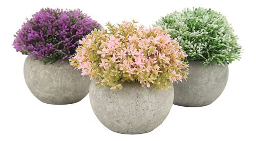 3 Plantas Artificiales Falsas Mini Plantas En Maceta