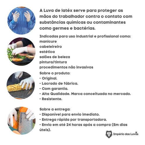 Imagem 3 de 6 de Luva Látex Procedimento Descartável P M G -caixa C/ 100 C-po