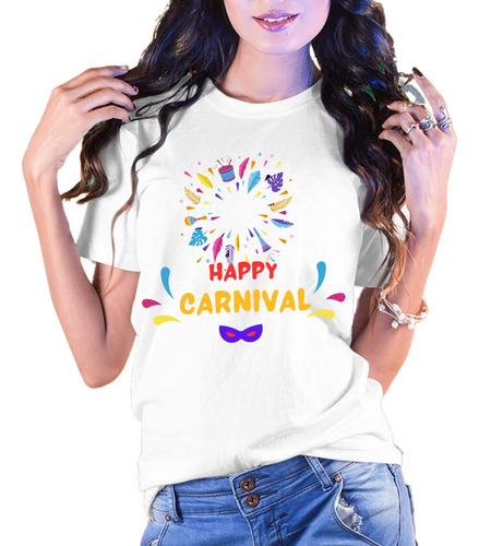 Playera Happy Carnaval Fiesta Música Baile Amigos Disfraz