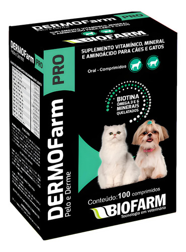 Suplemento Vitamínico Dermofarm Pro P/ Cães E Gatos Biofarm