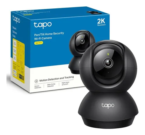 Tp-link Tapo C211 cámara PT 3MP 2k WIFI con audio bidireccional visión nocturna y seguimiento inteligente Autrotracking grabación 360° color negro