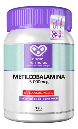 Metilcobalamina Max Dose B12 - 5.000mcg 120 Cáps Sublingual Sabor Cápsula Sublingual