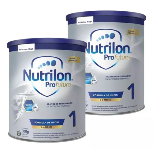 2un Leche De Fórmula Nutricia Bagó Nutrilon 1 Profutura 800 Grs En Polvo Lata