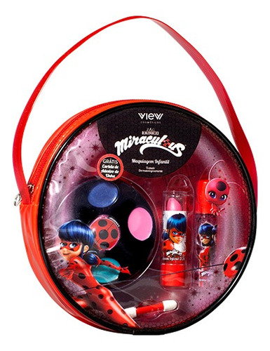 Bolsa C/ Kit De Maquiagem Infantil Miraculous Ladybug 