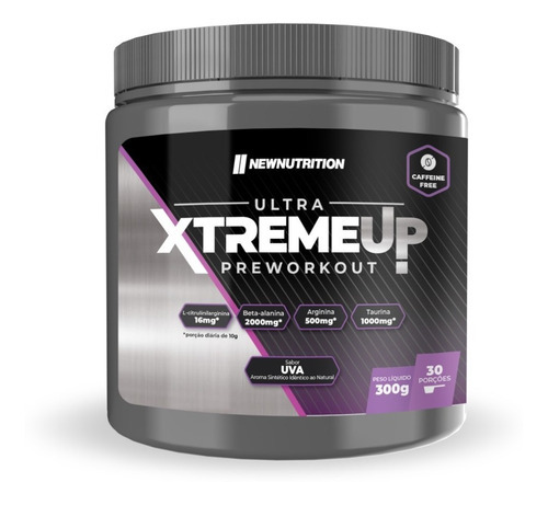 Suplemento Em Pó Pré Treino Xtremeup Ultra 300g Newnutrition Sabor Uva (Sem cafeína)