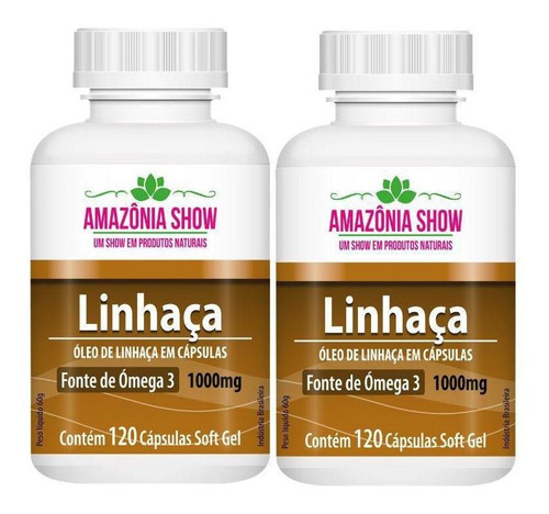 Combo 2 Frascos Óleo De Linhaça 120 Capsulas 1000mg