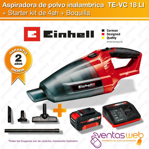 Imagen 2 de 6 de Aspiradora Inalambrica Mano Einhell Carg Bateria 18v Grande