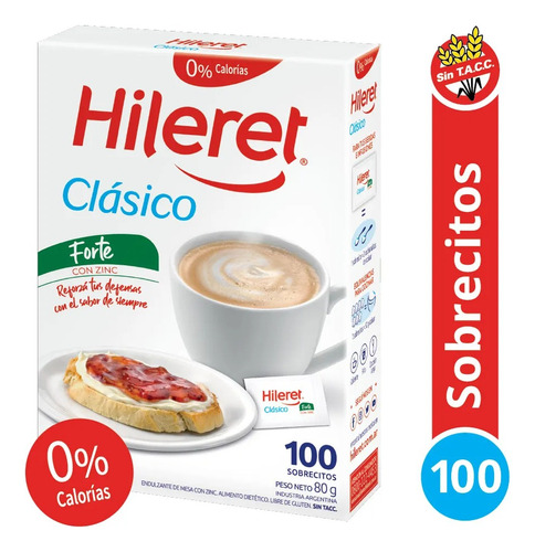 Edulcorante Hileret 100 Sobres Pack 8 Unidades 