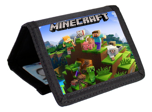 Billetera Tarjetero Minecraft Videojuegos Velcro Unisex