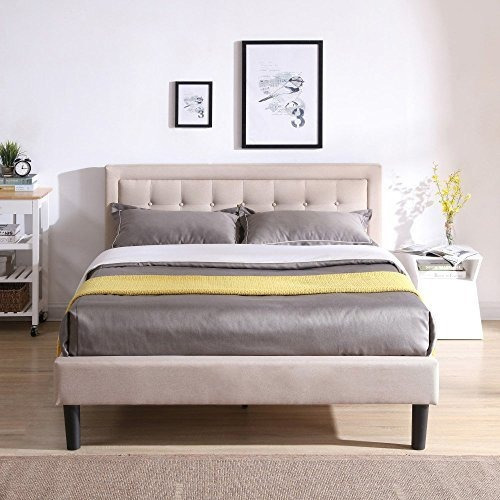 Cama Tapizada Decoro Mornington Metal Blanco Crudo