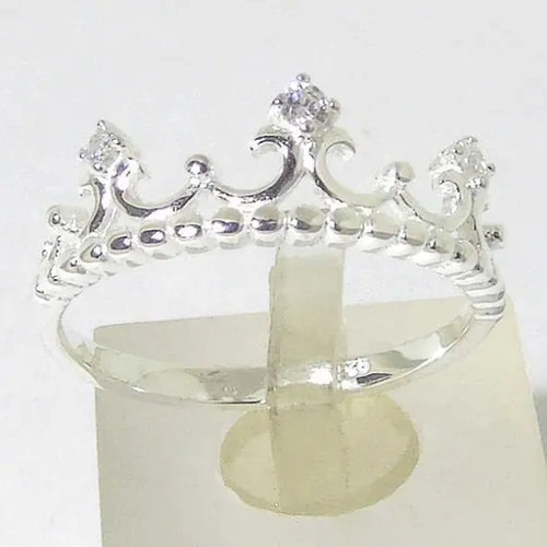 Imagen 5 de 10 de Anillo Plata 925 Cubic Zircon Corona R1013 Garantía Escrita