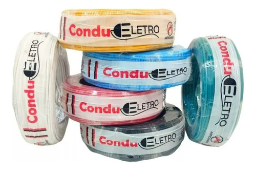 Fio 6mm 50 Metros Elétrico Flexível Chuveiro Cabo Rolo 6mm Cor Branco