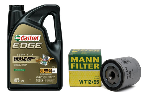 Aceite Sintetico Castrol Edge 5w40 Mas Filtro Mann W712/95