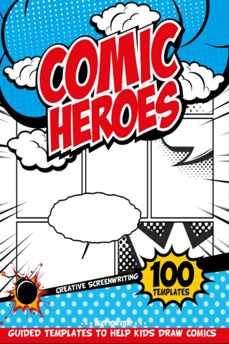 Libro: Comics Cartoon Hero Template Notebook: Writing Journa