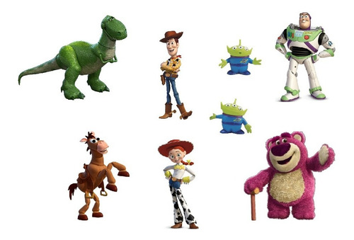 Vinilos Decorativos Toy Story - Kit 6 Figuras 25cm Y 2 10cm