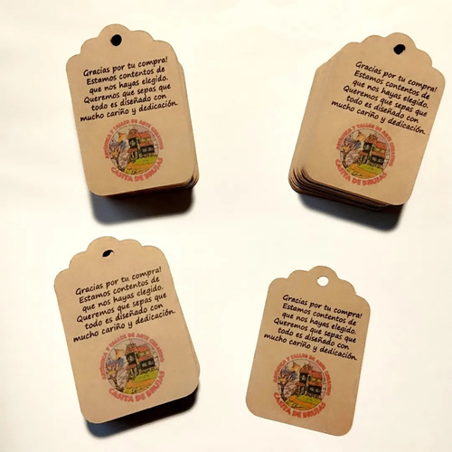 30 Tags Cartulina 210 Grs A Todo Color Personalizado 5 X 3