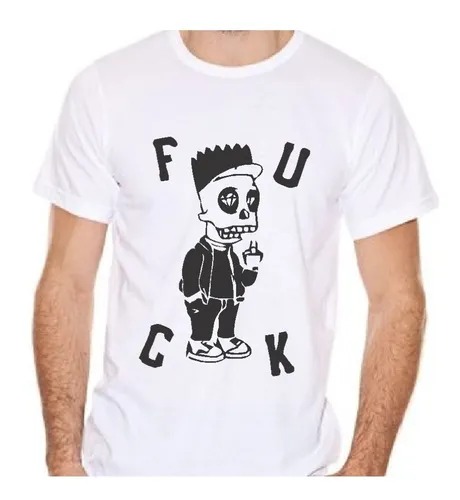 comprar Remera Los Simpsons Bart Fuck Blanca Algodon Calidad