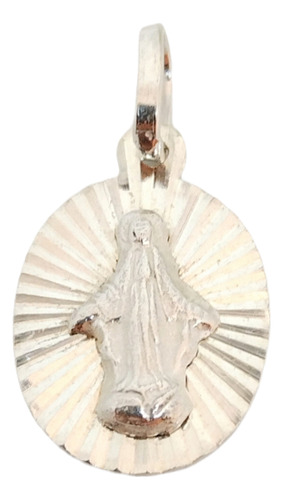 Dije Plata 925 Facetado Virgen De La Medalla Milagrosa