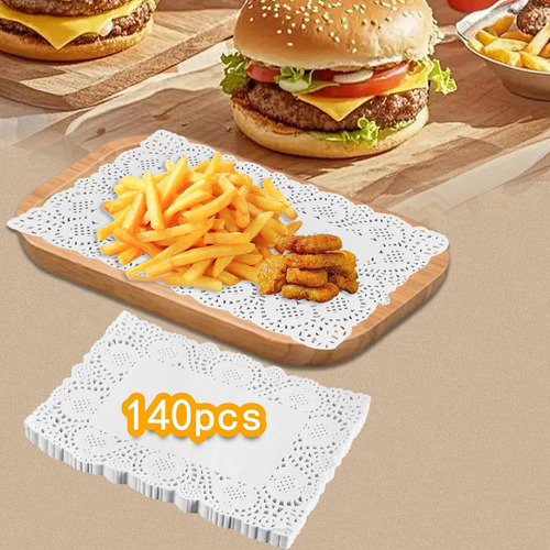 140x Doiles De Papel Rectangular Decoración De La 25cmx35cm