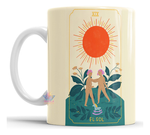 Taza Cerámica Meditación Cartas Tarot Estrella Sol Mod 19