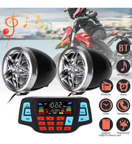 12v Motocicleta Bluetooth Fm Audio Mp3 Bocinas Sonido Este