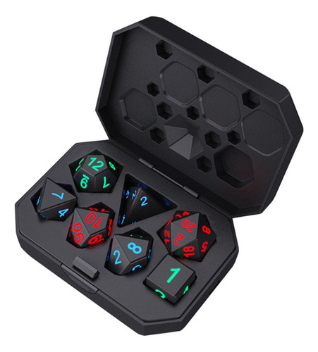 7 Unids/set De Dados Electrónicos Led D4 D6 D8 D10 Cubo Lumi