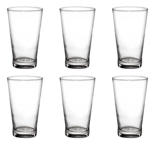 Set X6 Vaso Elegance 450ml Cristal Trago Largo