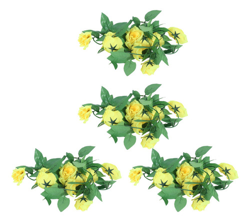 4 Peças De Flores De Videira Penduradas, Rosas