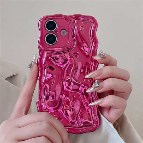 Funda Para iPhone, Lujosa, Chapada En 3d, Textura Ondulada, Suave Y Lisa, Coche