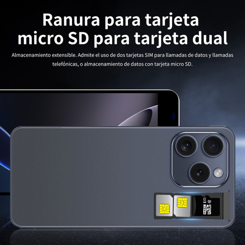 Sj Teléfonos Inteligentes Android Baratos I16 Pro Max 7.3 En Ram6gb Y Ro256gb Blanco