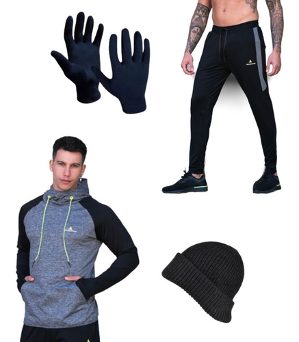 Conjunto Deportivo!!buzo +pantalón Chupin+gorro+guantes Térm