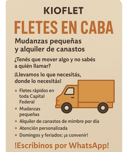 Alquilo X Dia Canastos De Mimbres/servicios Fletes Mudanzas