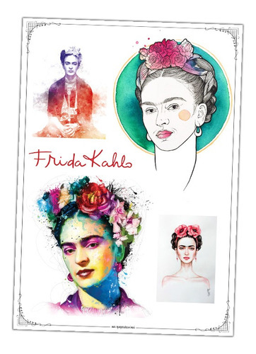 #35 - Frida Kahlo - Lámina Para Transferencias 30 X 40 Cm
