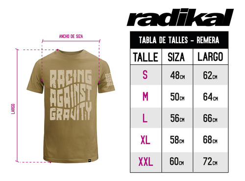 Remera Algodon Radikal Gravity Beige